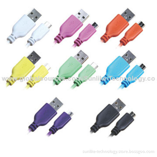 Micro USB Cable for Samsung with Soft Colorful Nylon Jacket, Various Colors Available